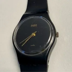 【未使用品】SWATCH 初代 BLACK MOTION Vintage Vintage SWATCH Automatic BLACK MOTION (SAB100) black Leather